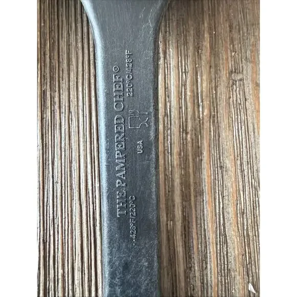 Pampered Chef set of 2 Black Nylon spatula 2351 & solid Spoon 2349 USA - Picture 9 of 15